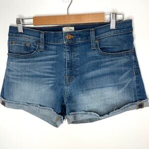 J. Crew Denim Cut Off Shorts In Blue Medium Wash Size 29